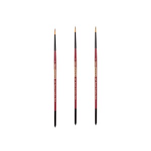 Creative Mark Ebony Splendor Short-Handled Synthetic Sable Paint Brush, Rounds, Pack of 3, Teijin Multi-Filament Hair, Handcrafted Synthetic Paint - 1 of 4