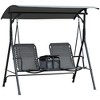Resenkos 2-Person Swing With Canopy, Storage, Cup Holder, Blue, Outdoor Porch Seating, Blue - 2 of 4