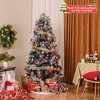 Tangkula 5/6/7 FT Flocked Christmas Tree Artificial Xmas Tree w/170/220/270 Branch Tips &Pine Needles - 2 of 4