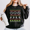 S.W.Smiley Ugly Christmas Sweater Pixels - Women's Lightweight Garment Dyed Sweatshirt - 2 of 3