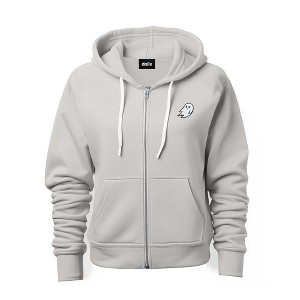 Dalix Ghost Embroidered Zip Hoodie Fleece Long Sleeve Pocket Warm Soft Mens - 1 of 4