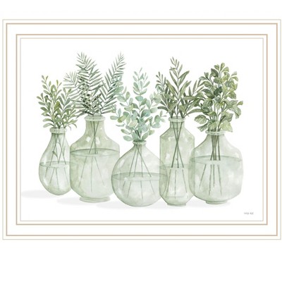 HomeRoots Simply Sage White Framed Print Wall Art