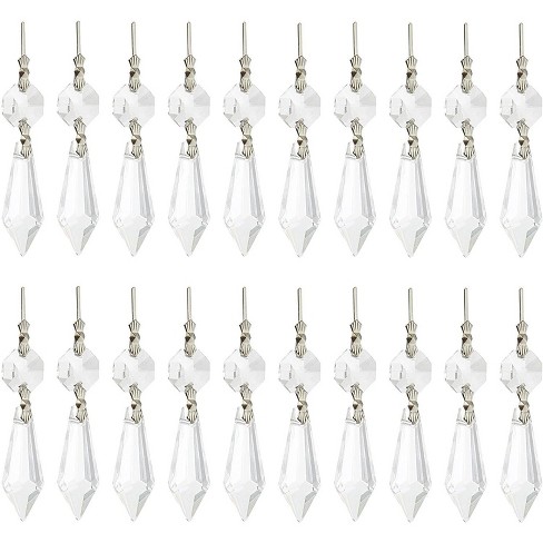 38mm, 20 Pack Replacement Clear Chandelier Icicle Crystal Prisms 