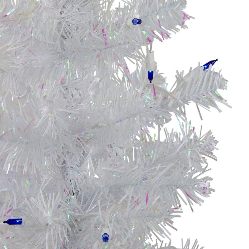 Northlight 3' Pre-Lit White Medium Pine Artificial Christmas Tree - Blue Lights, 3 of 9