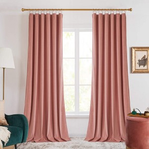 Deconovo 2 Panels Velvet Curtains with 8.5cm New Tape Heading, No Tiebacks, Luxury Soft Drapes for Living Room and Bedroom - 1 of 4