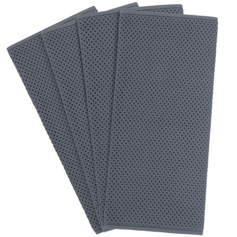 Piccocasa Waffle Weave Kitchen Towels 4 Packs 100% Cotton Soft Absorbent  Quick Drying Washing Dish Towels Dark Gray 13 X 27 : Target