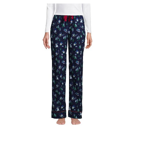 Lands' End Women's Print Flannel Pajama Pants - Small - Deep Sea Navy ...