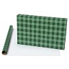 96"x30" Christmas Wrapping Paper Green Plaid - 3 of 4