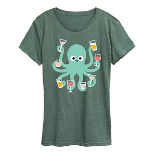 Women's - Instant Message - Drink Octopus Short Sleeve Graphic T-Shirt - 1 of 4