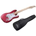 Monoprice Indio Cali Classic Electric Guitar - Wine Red, With Gig Bag