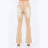 Women's V-cut Ruched Mid Flare Pants - American Bazi - 2 of 4