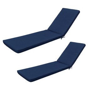VisioGear 2PCS Set Outdoor Lounge Chair Cushion, Replacement Patio Funiture Seat Cushion, Chaise Lounge Cushion, Navy Blue, 74.41"*22.05"*2.76" - 1 of 4