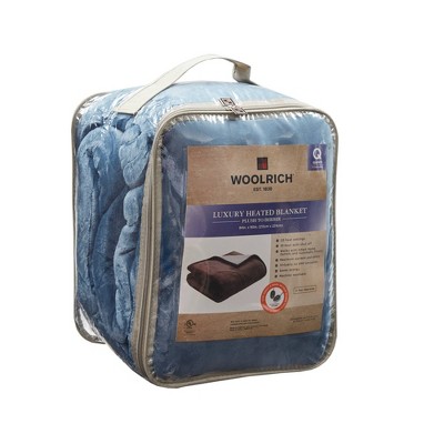 Sapphire Blue Twin Reversible Heated Plush to Berber Blanket