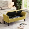 LOVMOR 64.5"Modern Velvet Storage Ottoman Bench,Nails Tufted Upholstered Storage Ottoman for Bedroom, Living Room, Entryway - 2 of 4