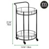 mDesign Metal Rolling Food and Beverage Bar Cart with Glass Shelves - image 3 of 4