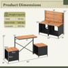 Costway 2-in-1 Outdoor Convertible Bench with Metal Frame PE Rattan Table and Chairs Set - 3 of 4