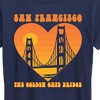 Women's - Instant Message - San Fran Golden Gate Heart Short Sleeve Graphic T-Shirt - 2 of 4