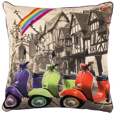 Vienna Multi-Color Embroidered Cotton Throw Pillow Set