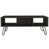 Carbon Rectangle Coffee Table with 2 Shelves, Mid-Century Modern Design with Metal Hairpin Legs, Perfect for Stylish Living Spaces - 3 of 4