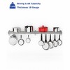 24" x 12" Stainless Steel Wall Shelves with 10 Hooks, Metal Slat Floating Shelf Wall Mount with Triangular Structure for Kitchen Restaurant Garage - 3 of 4
