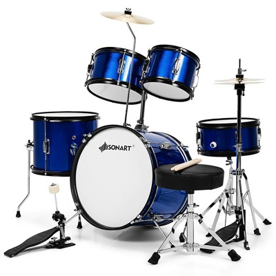 Costway 16 Inch 5-Piece Complete Kids Junior Drum Set Children Beginner Kit