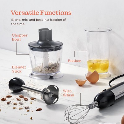 800W Stainless Steel 2-Speed Immersion Blender Set with Attachments