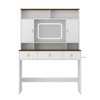 NicBex Vanity Desk with Mirror and Lights Farmhouse Makeup Vanity with Adjustable Brightness Light and Hair Dryer Holder for Bedroom, White - 3 of 4
