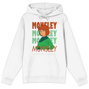 Future Boy Conan Monsley Long Sleeve Men's White Hooded Sweatshirt - 1 of 3
