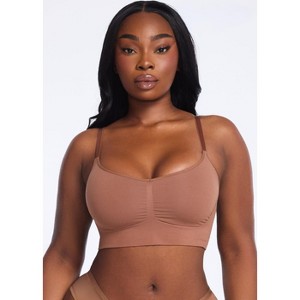 She's Waisted Womens SmoothingSeamless Wireless Scoop Bra - 1 of 4