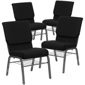 Emma and Oliver 4 Pack 18.5''W Church Chair with Book Rack - 1 of 4