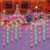 Treela 12-Piece 36-inch Christmas Candy Cane Lights Pathway Markers Red and Green - 2 of 4