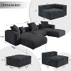 WJShome 141.73" Modular Sectional Sofa, Slipcovered Corduroy U Shaped Sofa Couch with 2 Ottomans,Black - 3 of 4