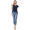 INSPIRE CHIC Women's Work Business Casual Plain Cap Sleeve Blouse - 4 of 4