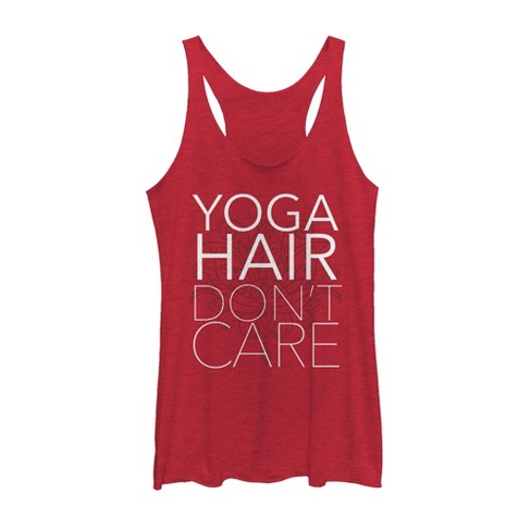 Women's Chin Up Yoga Hair Don't Care Racerback Tank Top - Red