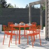 LeisureMod Devon Modern Aluminum Outdoor Stackable Dining Chair Set of 4 - 2 of 4
