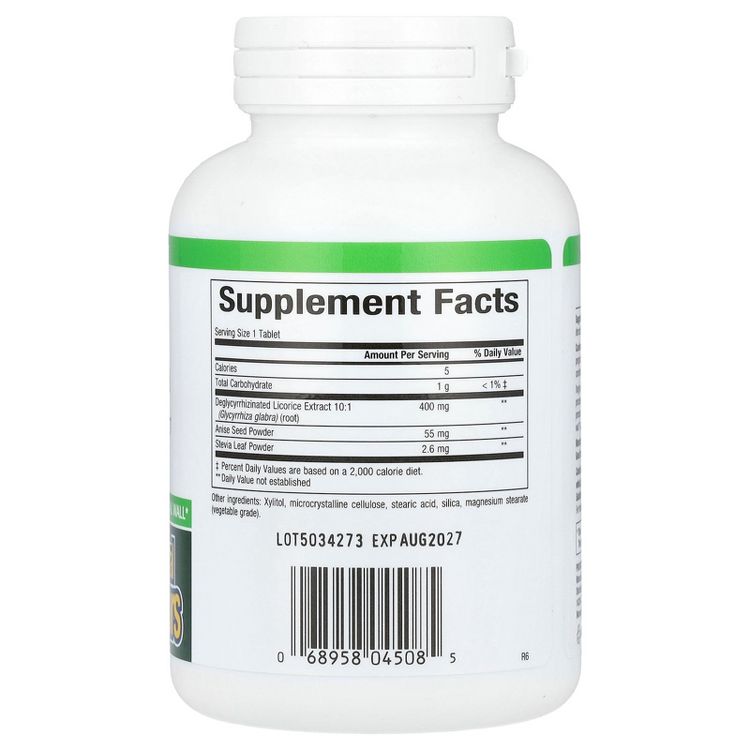 Natural Factors DGL, Deglycyrrhizinated Licorice Root Extract, 90 Chewable Tablets, 2 of 3