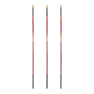 Creative Mark Ebony Splendor Long-Handled Synthetic Sable Paint Brush, Brights, Pack of 3, Teijin Multi-Filament Hair, Handcrafted Synthetic Paint - 1 of 4