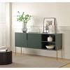 NicBex Minimalist Sideboard Buffet Cabinet with 2 Doors & Metal Legs for Kitchen,Living Room,Dark Green - 2 of 4