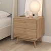 Ren Home Leva Scandinavian-Style 2-Drawer Nightstand, Oak - 2 of 4