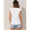 INSPIRE CHIC Women's Summer Ruffle Short Sleeve Square Neck Casual Shirts - 3 of 4