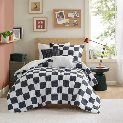 Intelligent Design 5Pcs Comforter Set, Modern Bedding Set, Microfiber Bed Comforter, Black/White, Full/Queen — фото 3