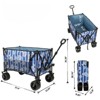 VisioGear Foldable Garden Cart with Heavy-Duty Wheels & 480lbs Load Capacity, Portable Utility Wagon for Camping, Sports, Blue, 37.4"*23.03"*38.98" - 3 of 4