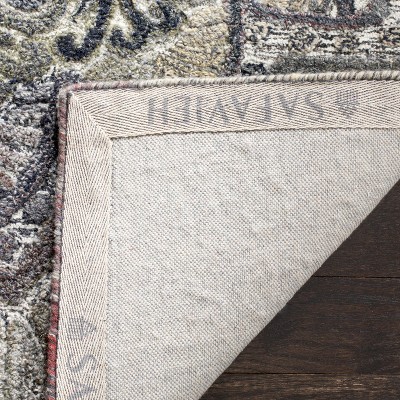 Grey and Multicolor Hand-Tufted Wool Area Rug, 2' x 3'