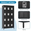 Munora - 72" 12-Door Metal Locker Storage Cabinet - Lockable for Office/School/Gym - Black - 4 of 4