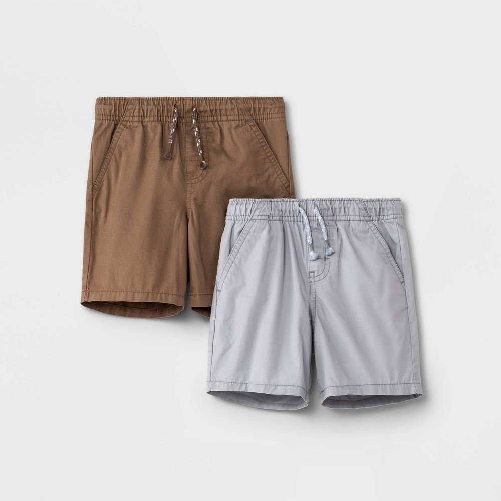 Toddler Boys' 2pk Woven Pull-On Shorts - Cat & Jack Tan 3T