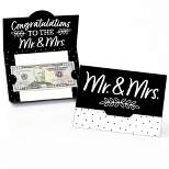 Big Dot of Happiness Mr. and Mrs. - Black and White Wedding or Bridal Shower Money and Gift Card Holders - Set of 8
