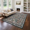 Floral Area Rug for Living Room Washable Rugs Non Slip Boho Dining Room Carpet Vintage Botanical Print Low Pile Soft Floor Carpet for Farmhouse - 2 of 4
