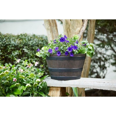 Kentucky Walnut Resin Whiskey Barrel Planter