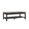 Faux Marble Coffee Table with Slat Shelf and Storage, Two-Tone Finish, Ideal for Living Room or Family Room - 2 of 4