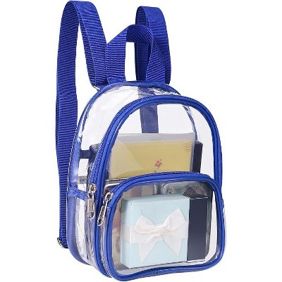 Hachikiko Clear Mini Backpack Stadium Approved for Concert, Festival, Sport Events,Blue